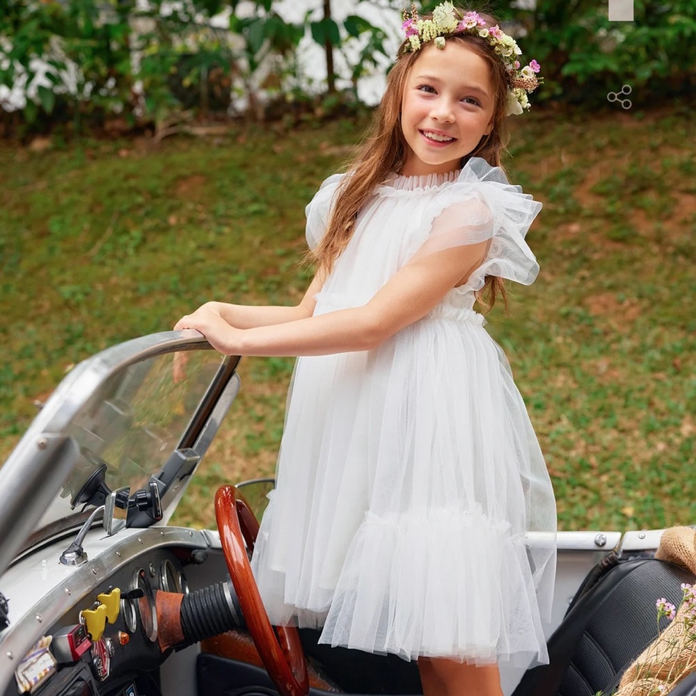 Nellystella Antoinette White Tulle Dress in size 10. Perfect for any special day